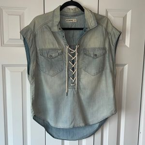 Blank NYC denim sleeveless shirt